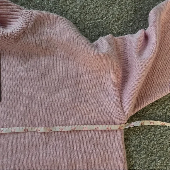TAHARI Women’s Baby Pink Wool Blend Knit Tunic Sweater Size M Boho Oversized NWT - Picture 8 of 10